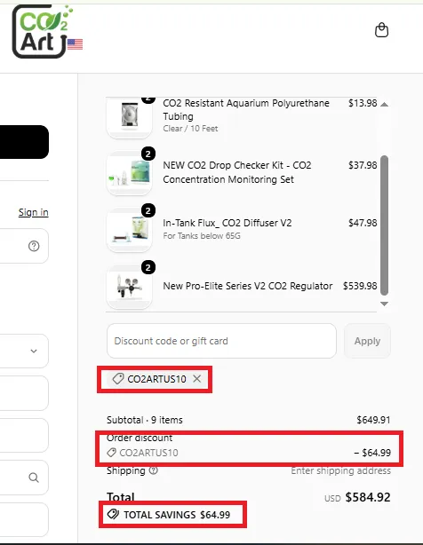 Co2art 10% off coupon